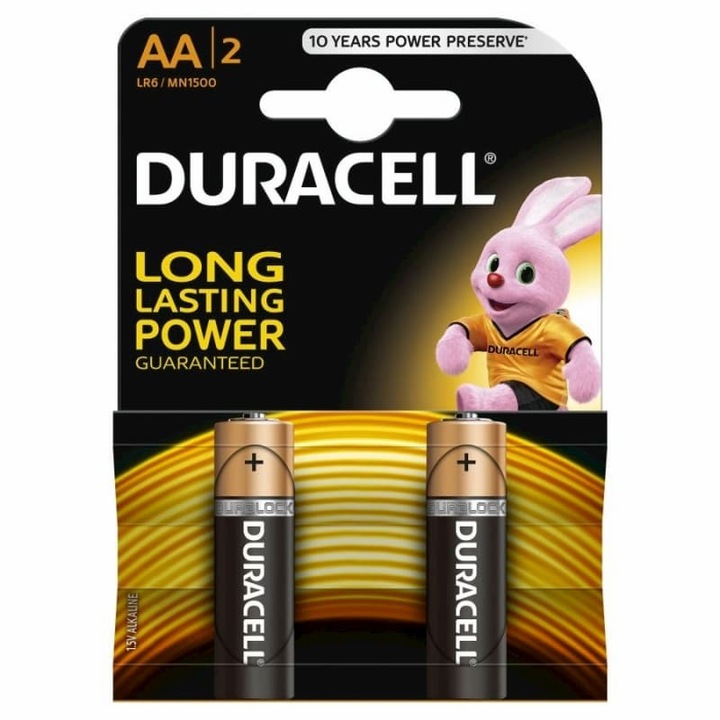 Baterie alcalina, DURACELL, BASIC, LR06/AA, 1.5V, 2 buc