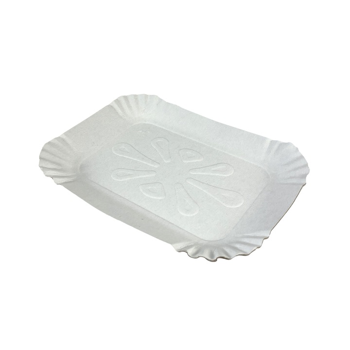 Set 100 bucati, tava din carton, 11x14.6x2.5 cm