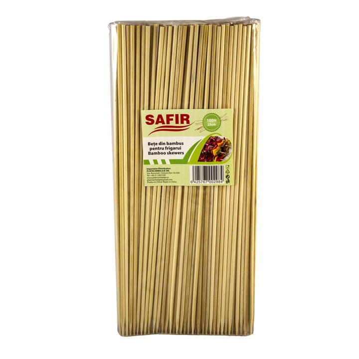 Set 100 bucati, bete pentru frigarui, din bambus, 25 cm