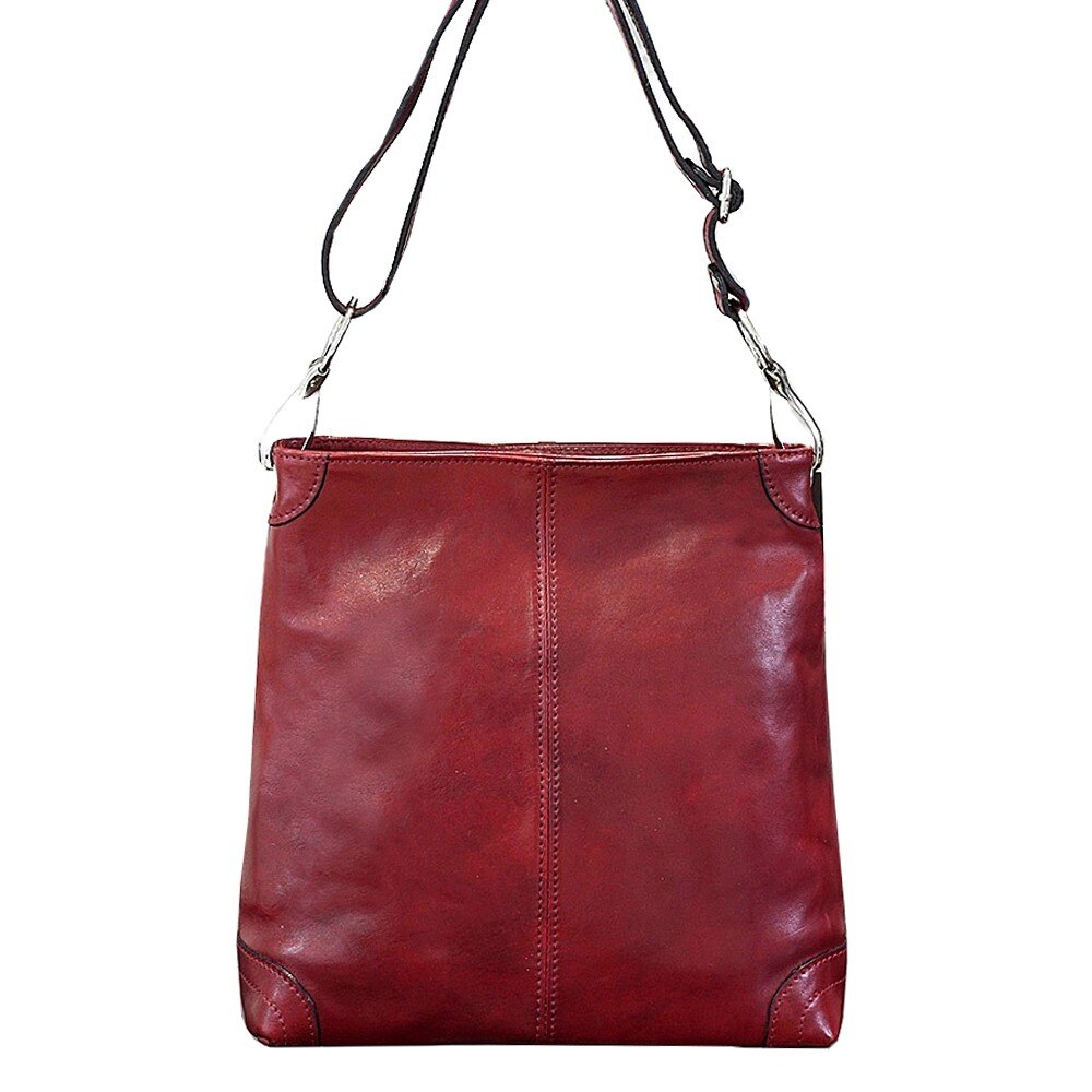 Geanta casual dama, piele naturala vachetta visiniu Suveran Piele naturala vachetta, b0283b