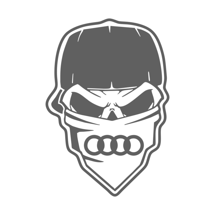 Sticker auto ''Skull gangsta audi'', 20x13cm, Gri