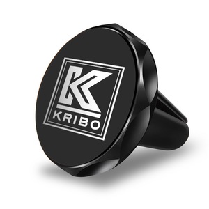 Suport auto pentru telefon Kribo Magnetic Air Vent, Prindere la sistemul de ventilatie, cu 2 placute metalice incluse, Negru