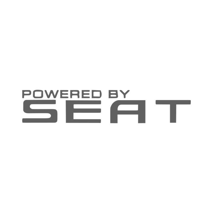 Sticker auto ''Powered by renault seat'', 20cm, Gri