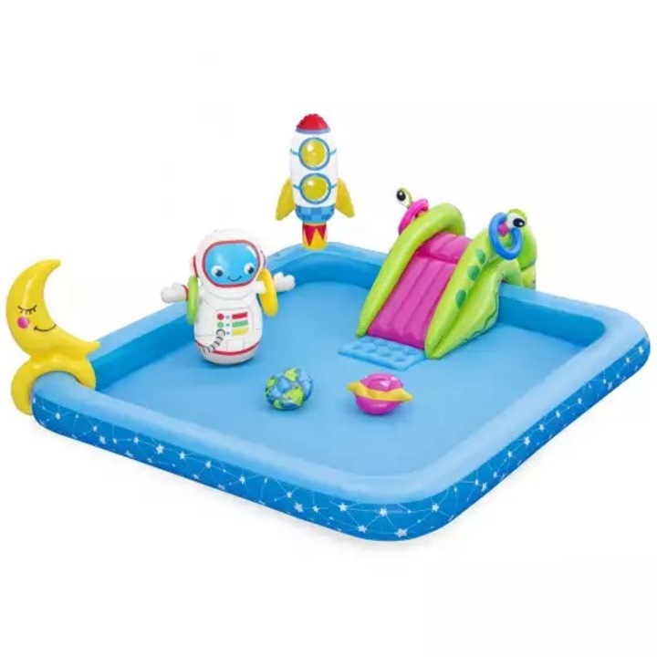 Piscina gonflabila pentru copii, de joaca, cu tobogan, 228x206x84 cm, 308 L