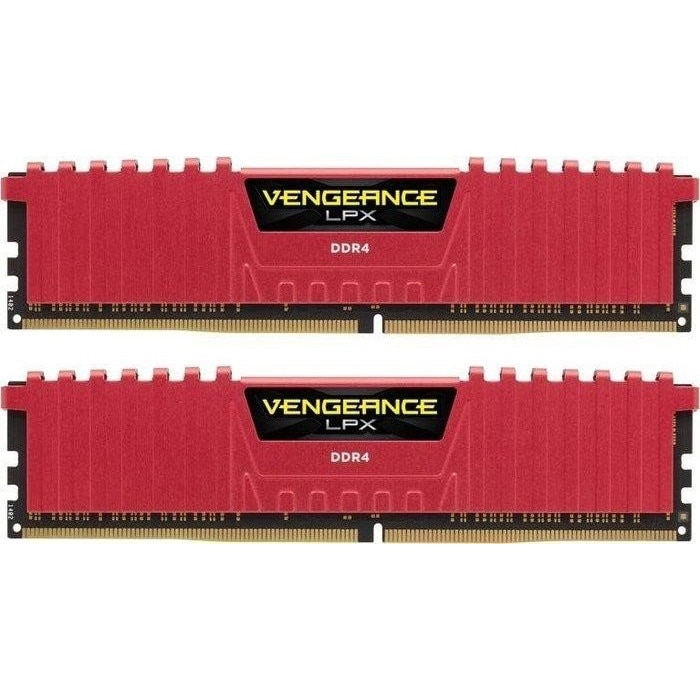 Memorie Corsair Vengeance LPX 16GB (2x8GB) DIMM, DDR4, 3200 MHz, CL 16, 1.35V, XMP 2.0, Red