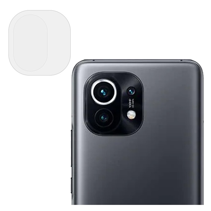 Стъклен филм SILKASE за Xiaomi 11, защита на камерата, пълно лепило, прозрачен