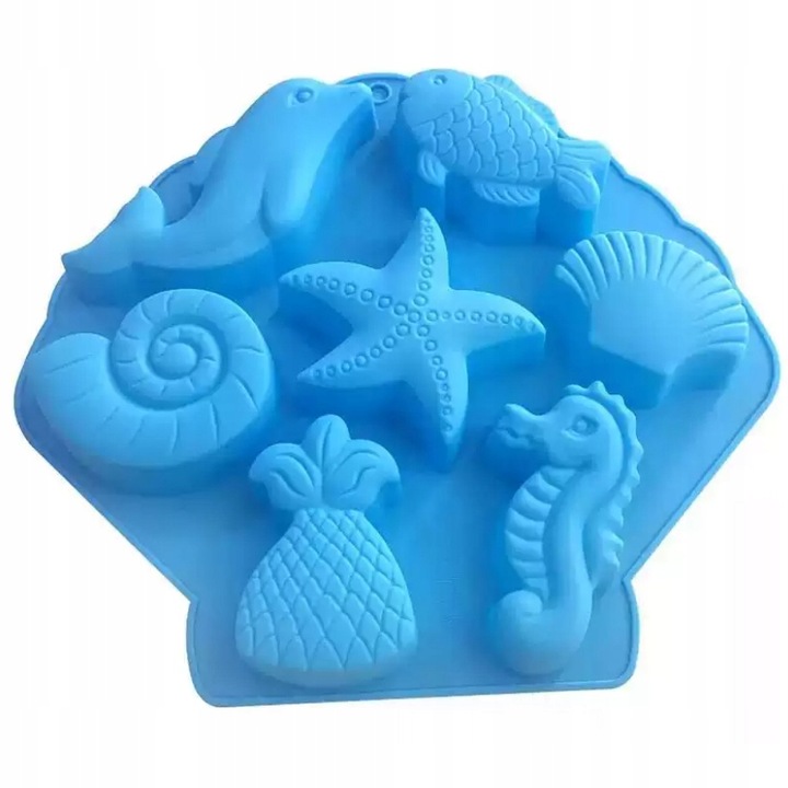 Zamo DIY Szilikon forma, hal és tenger gyümölcsei, kék