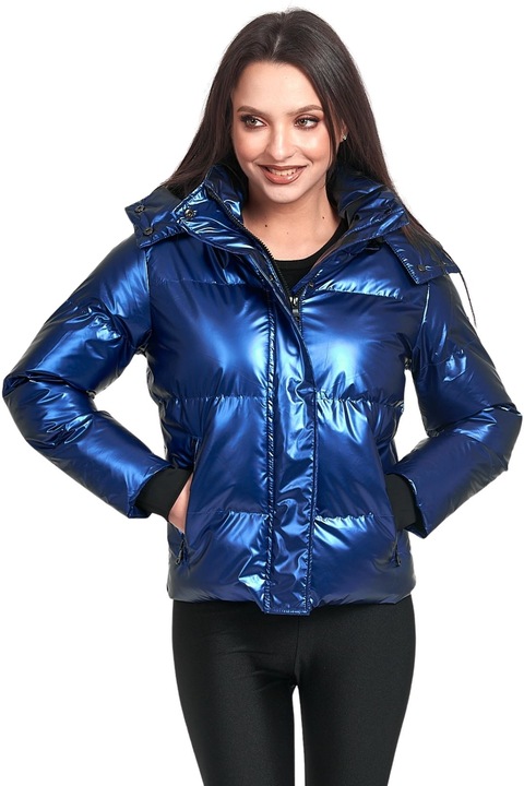 Steppelt kabát kapucnival, Vainas, V103, poliészter, kék, L