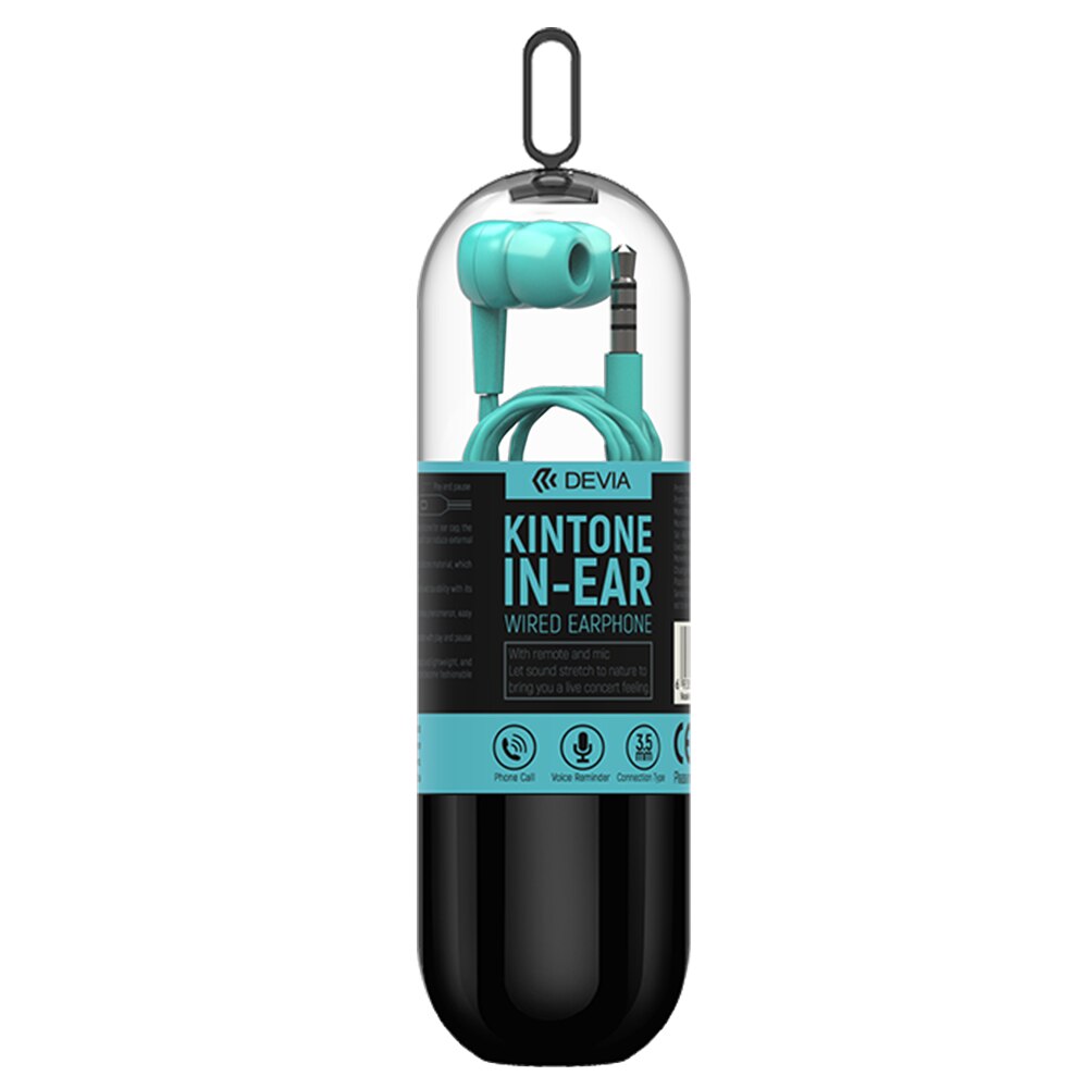 Casti Stereo Devia Kintone Jack 3.5mm, in-ear, Albastru