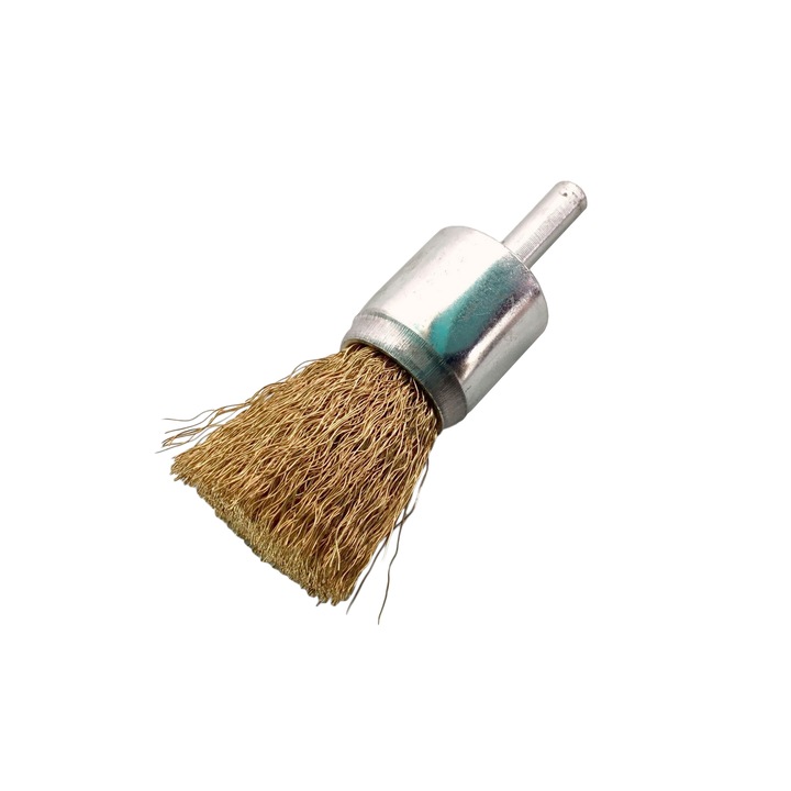 Perie tip pensula, cu tija Ø6, fir alama Ø0.20, diametru 35 mm, Peromex, 20LV28