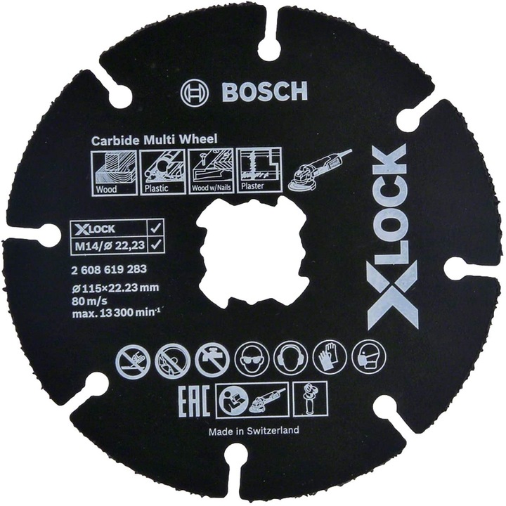 Keményfém vágótárcsa Bosch Multi Wheel 115 mm X-LOCK-kal