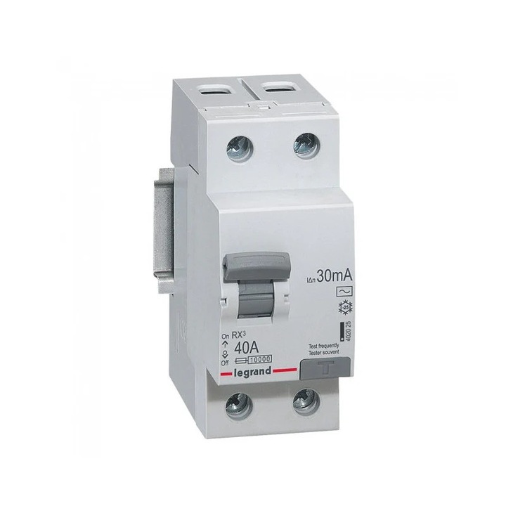 Protectie curent defect, Legrand, RX3, 2P, 40A, 30mA, Alb