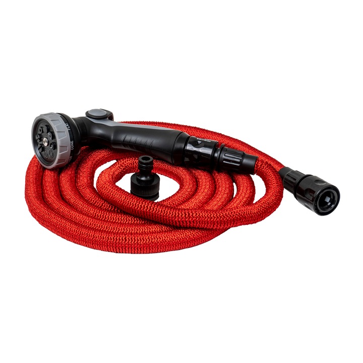 Градински маркуч Z-tools, EXT 9664, Разтегателен, Пистолет за поливане, 7 функции, 2.5-7.5 м