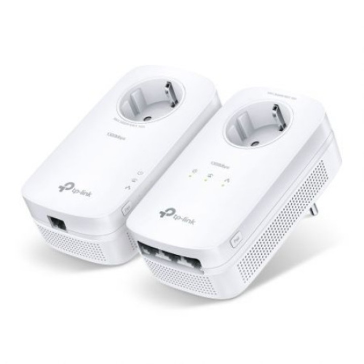 Адаптер Powerline TP-Link TL-PA8033P, AV1300, Starter Kit, 3-портов, Гигабитов, 1300Mbps