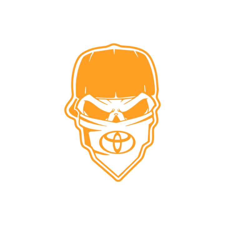 Autómatrica ''Skull gangsta toyota'', 20x13cm, narancs
