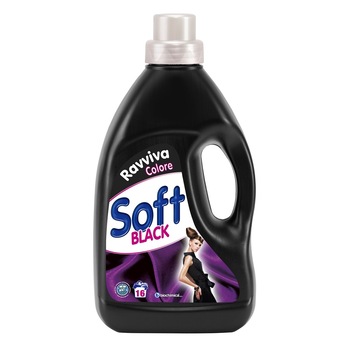 Detergent lichid rufe negre si inchise la culoare Soft Black 1 L Detergent lichid rufe negre si inchise la culoare Soft Black 1 L
