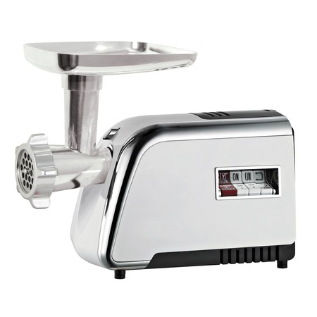 Masina de tocat carne meister Hausgerate, HRH3250R, Putere 1500 W, 3 tipuri de discuri de taiat, Accesoriu pentru rosii, kebbe si carnati, Capacitate mare de tocare, Culoare - Inox, Design - Vintage