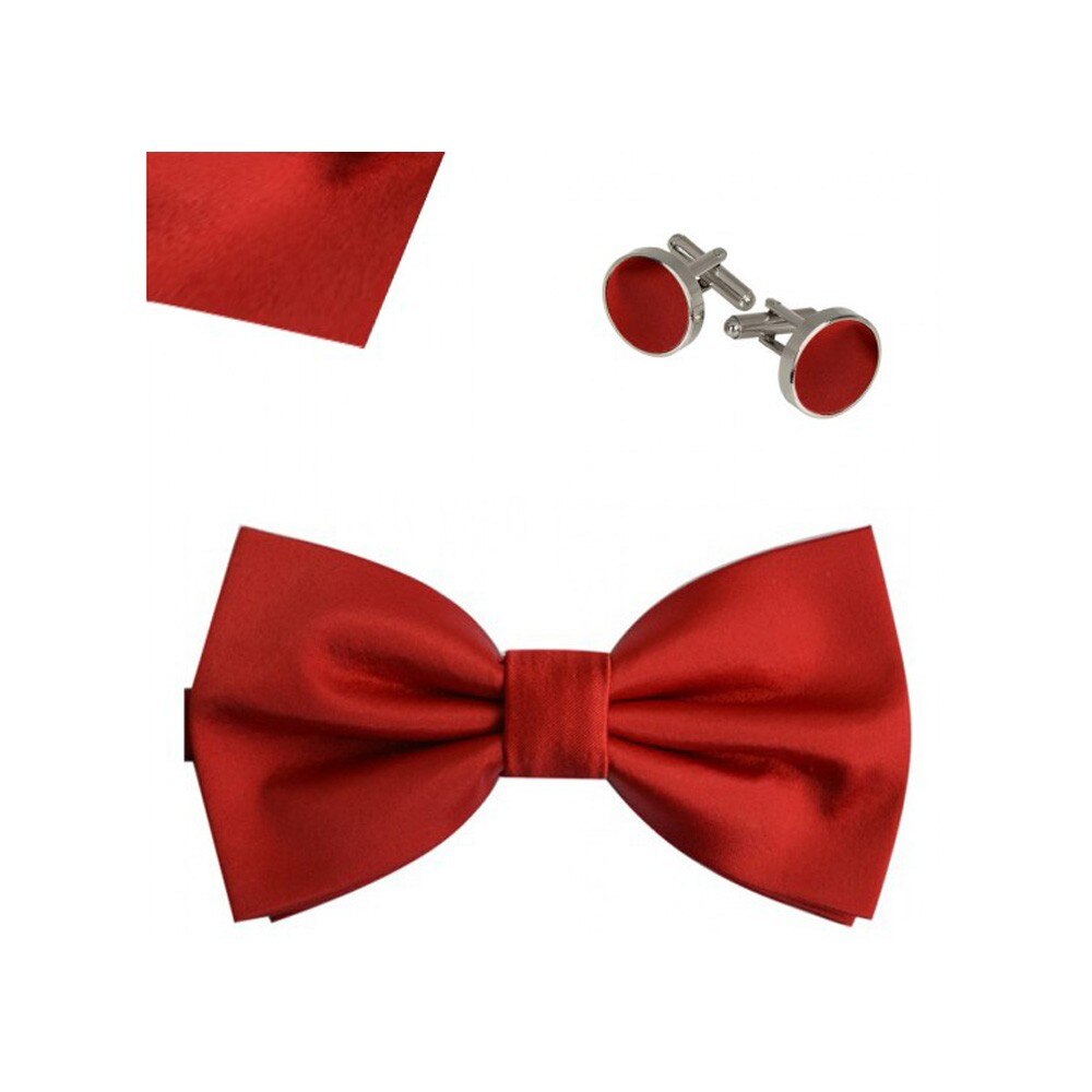 Set papion, butoni camasa, batista, rosu