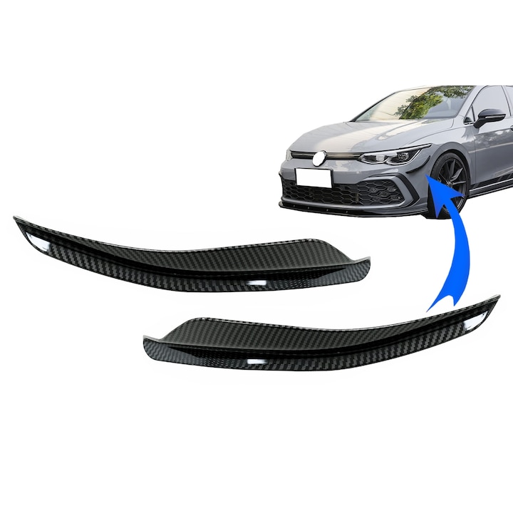 Ornamente bara fata flapsuri compatibil cu VW Golf 8 Mk8 MQB GTI / R-Line 2020-Up Carbon Look