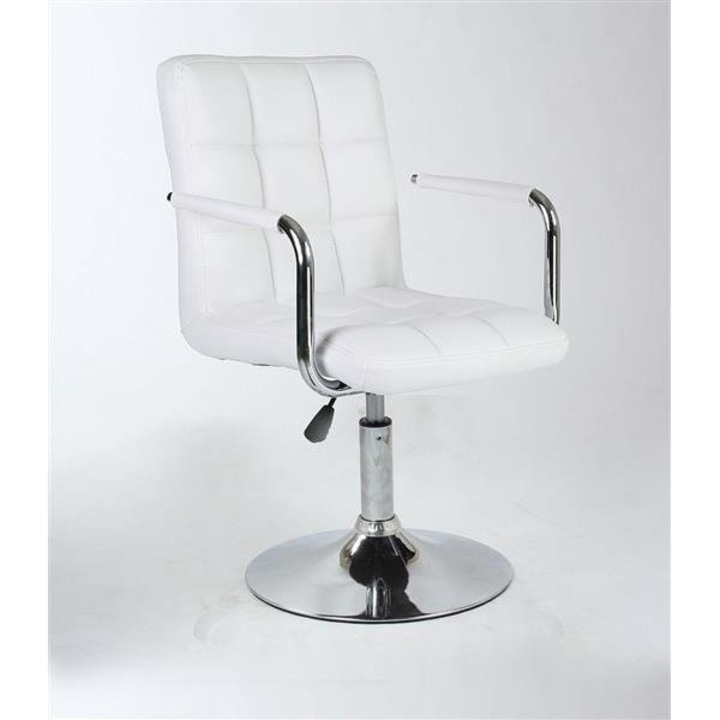 Scaun de birou, Votana, HR1015NP, Piele ecologica, Alb