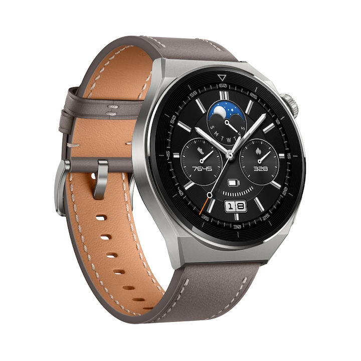 Huawei Watch GT 3 Pro okosóra, Szürke bőrszíj 46mm