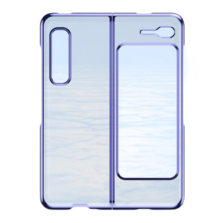 Husa de protectie pentru Samsung Galaxy Z Fold 2 5G, ultraslim din termoplastic, Transparent albastru, HRT-BBL4631