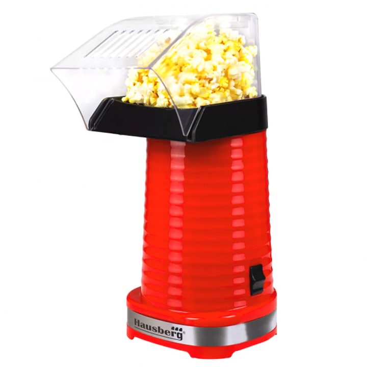 Masina de popcorn cu aer cald Hausberg HB-900RS, 1200W, rosu