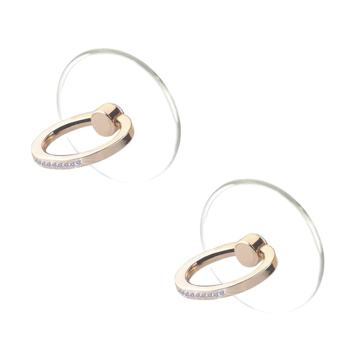 Комплект от 2 поставки за телефон, FAC, акрил, лепило, кръгъл модел, прозрачен