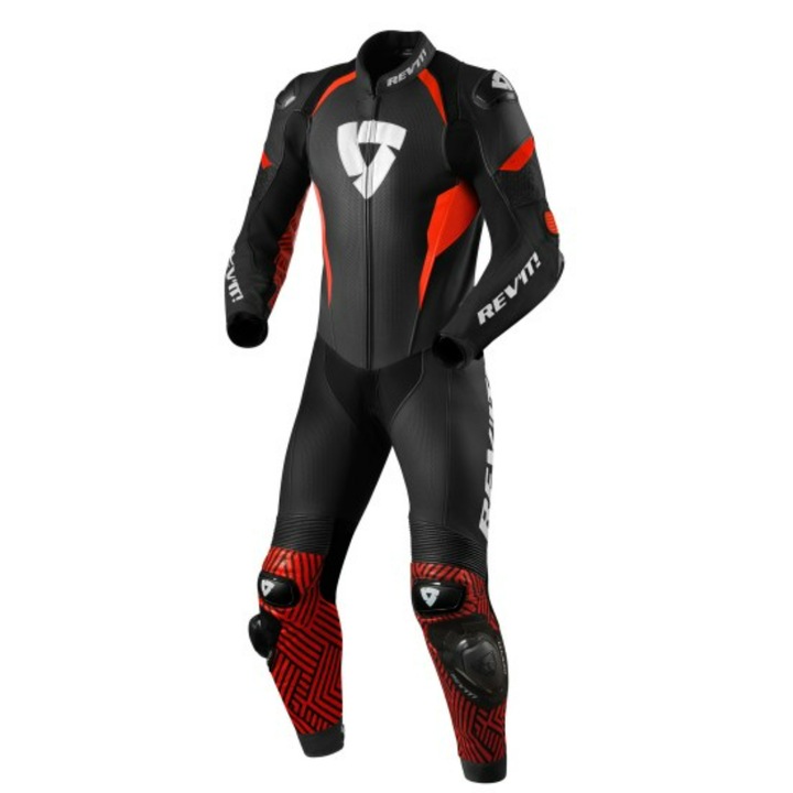 Costum moto Revit, Triton, Negru/Rosu, 48 EU