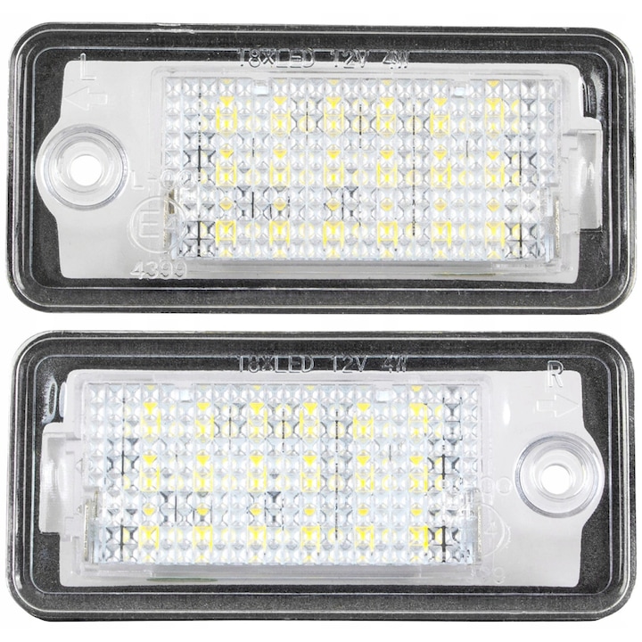 Set 2 Lampi LED Numar inmatriculare, AutoTune, pentru Audi, A3 8P, S3, A4 S4 B6, A4 B7, A6 C6 4F, S6, A8 S8 D3, Q7