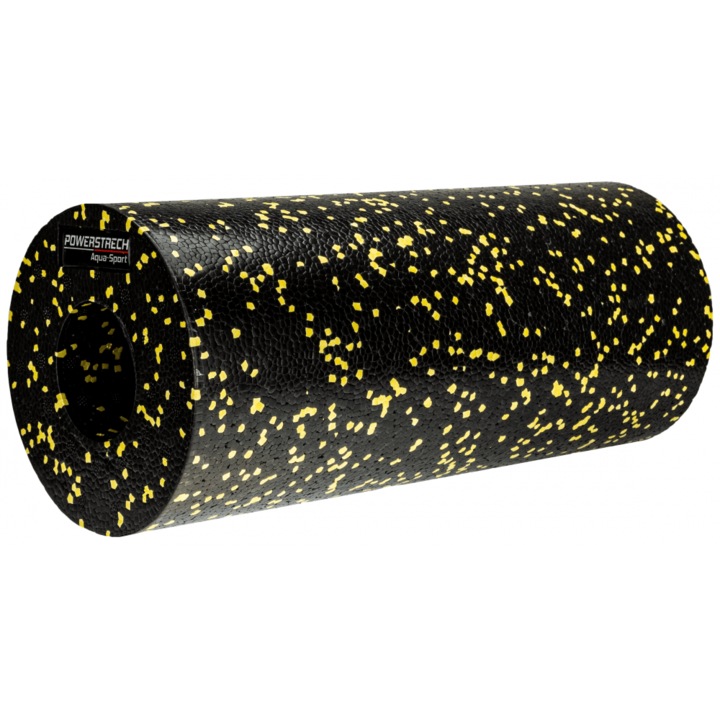 Rola cilindru masaj, Aqua-Sport Powerstrech Epp Roller, negru si galben