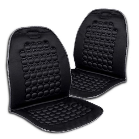 Set 2X Huse Scaune Auto, Perna Scaun Masaj, Din Poliester, De Culoare Negru, Usor de Montat