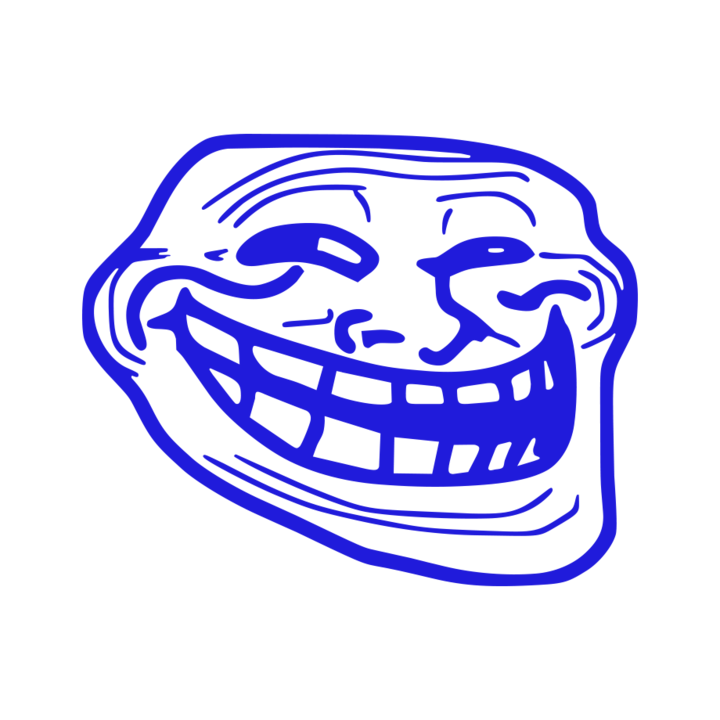 Sticker auto ''Troll'', 20x16cm, Albastru