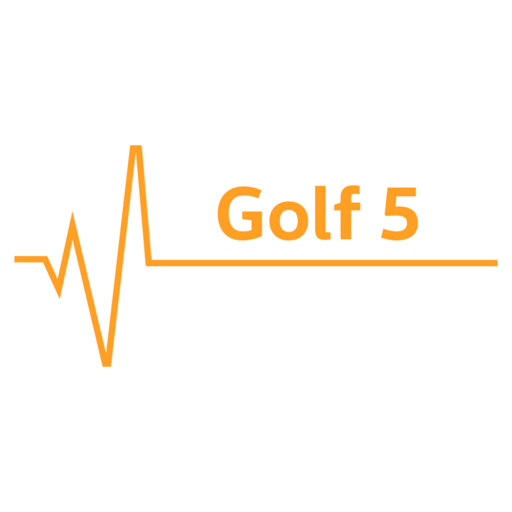 Sticker auto ''Heart beat Golf 5'', 20cm, Portocaliu