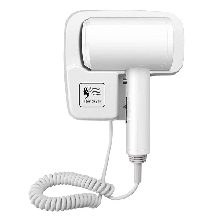 Сешоар за стенен монтаж, Zola®, 1200W, 230V, бял, 2-степенна регулация на въздуха, защита от прегряване