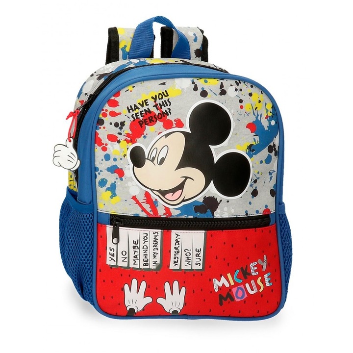 Ghiozdan gradinita Mickey Colour Mayhem, multicolor 23x28x10 cm