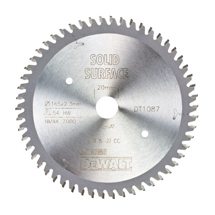 Disc pentru fierastrau circular, 165 x 20 mm, 54T, DT1087-QZ, Dewalt