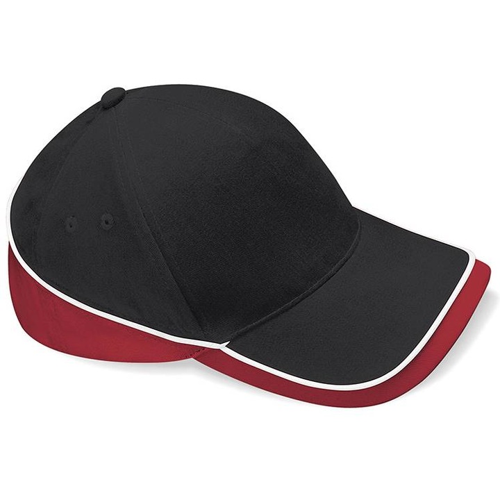 Sapca Teamwear Competition, Beechfield, negru-rosu-alb