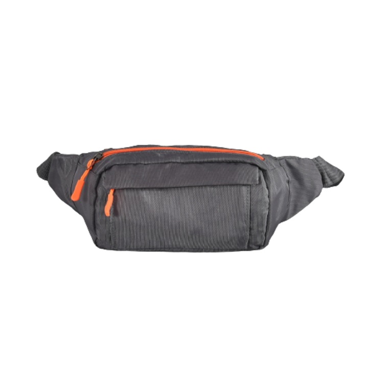 Чанта за кръст 12122-3, Текстил, 24/11/9 см, Сива