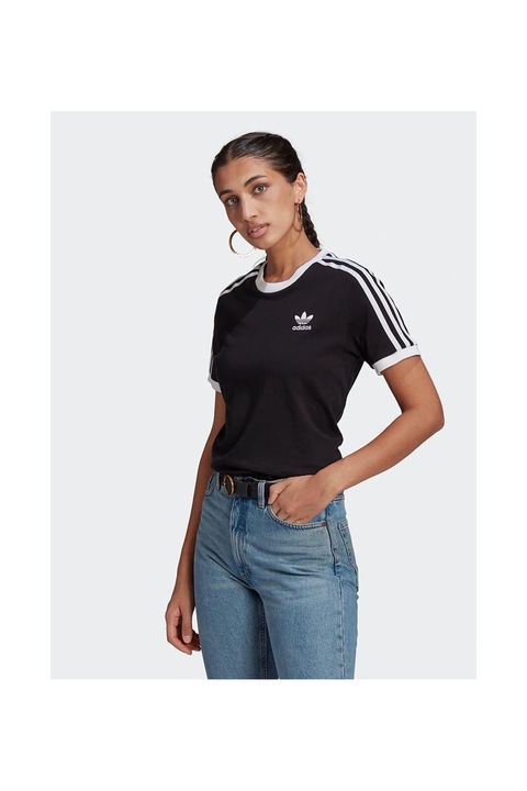 Női adidas ORIGINALS rövid ujjú póló 3 STRIPES TEE fekete L