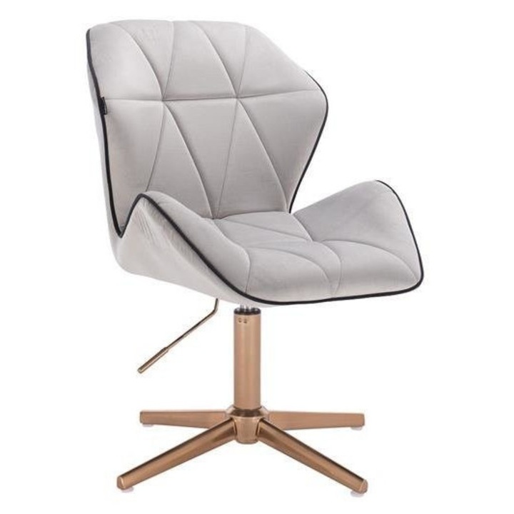 HR212CROSS Acél modern velúr szék arany lábbal