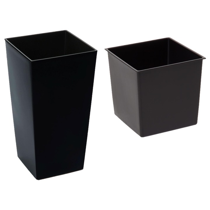 Ghiveci flori, Lamela, 14 x 14 cm, Negru