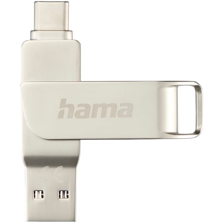 USB Flash памет Hama C-Rotate Pro, USB-C 3.1/3.0, 128 GB, 90 MB/s, Сребрист