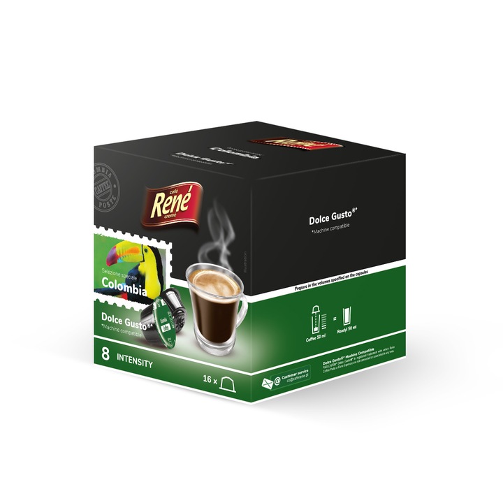 Café René Colombia Arabica Dolce Gusto kompatibilis kávékapszula, 16 db