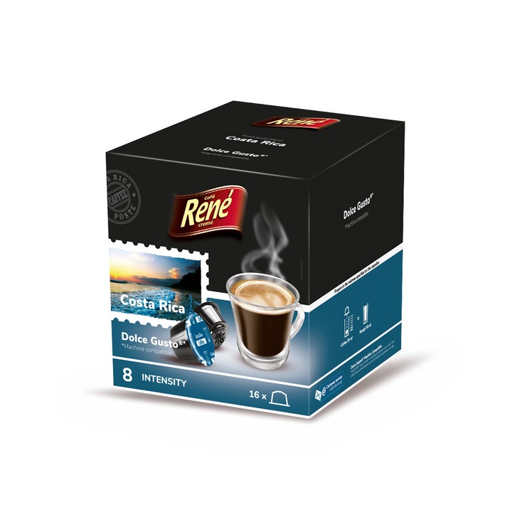 Café René Costa Rica Arabica Dolce Gusto kompatibilis kávékapszula, 16 db