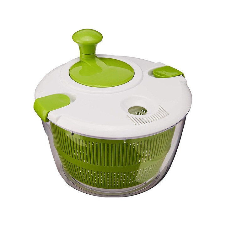 Bol pentru legume cu urcare prin centrifuga, Zola®, din plastic, capacitate 5 l, alb/verde, 25x16x20 cm