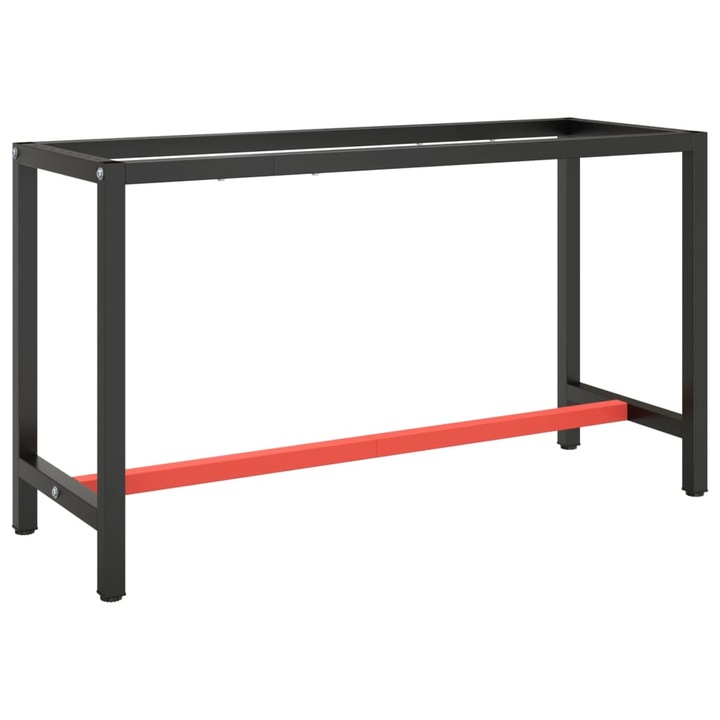 Gossi cadru banc de lucru, negru mat/rosu mat, 140x50x79 cm, metal