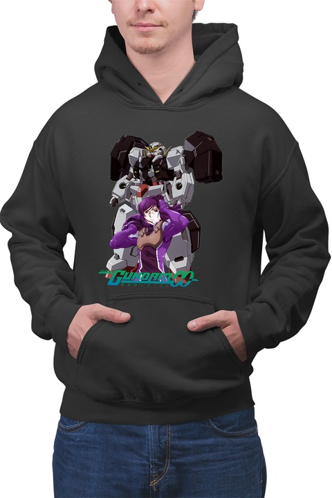 Hanorac barbati Gundam Erde Robot Anime Game, Negru
