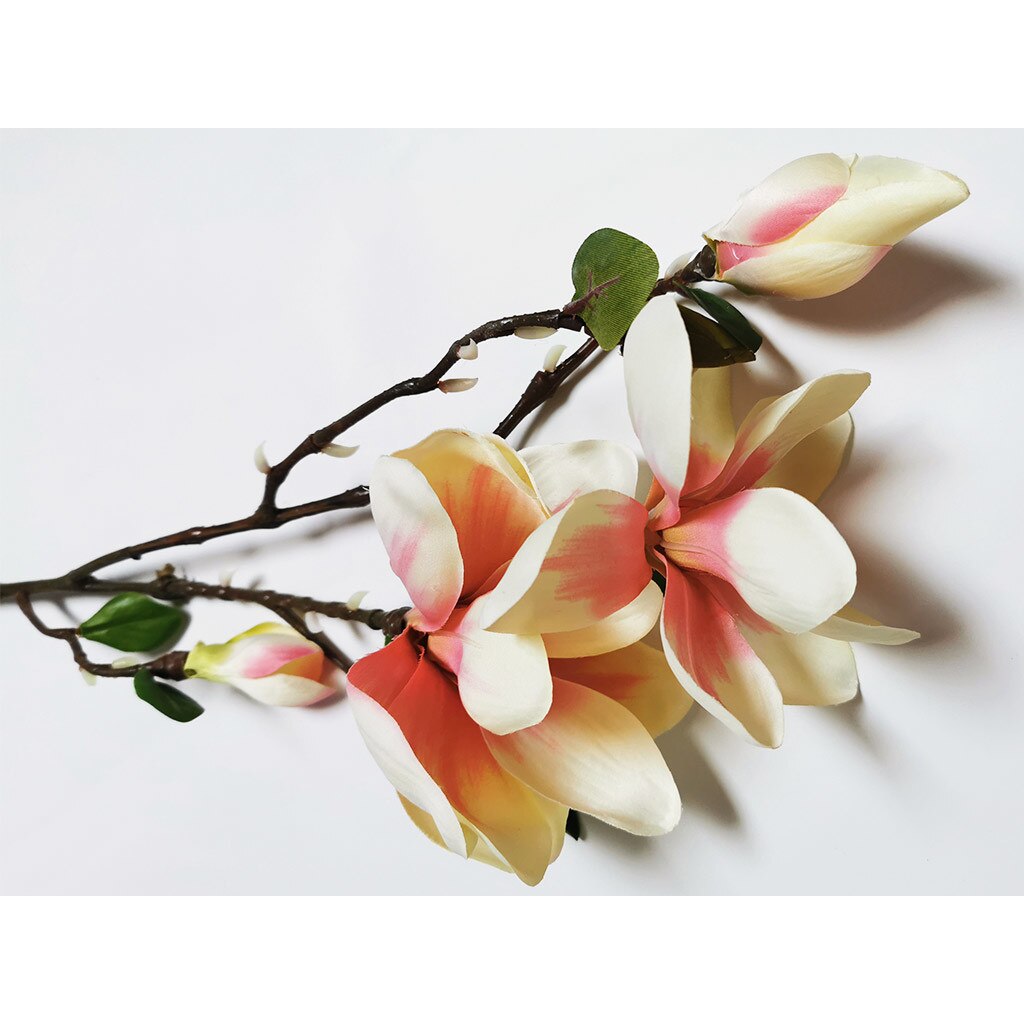 Magnolie artificiala crem-roz, 80 cm inaltime - eMAG.ro