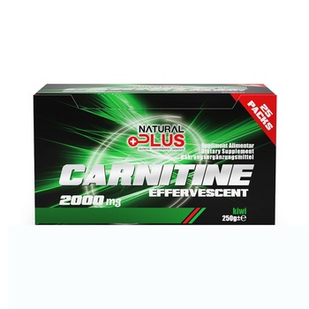 Carnitine Effervescent Natural Plus, 25 plicuri, kiwi Carnitine Effervescent Natural Plus, 25 plicuri, kiwi